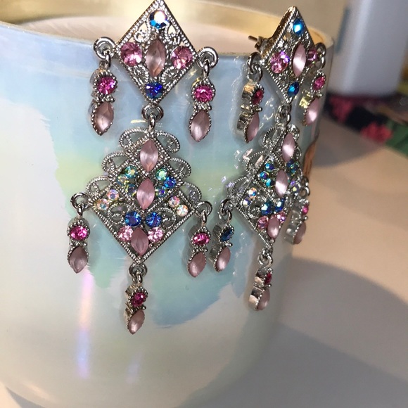 Silver Chandelier Earrings - Picture 3 of 5